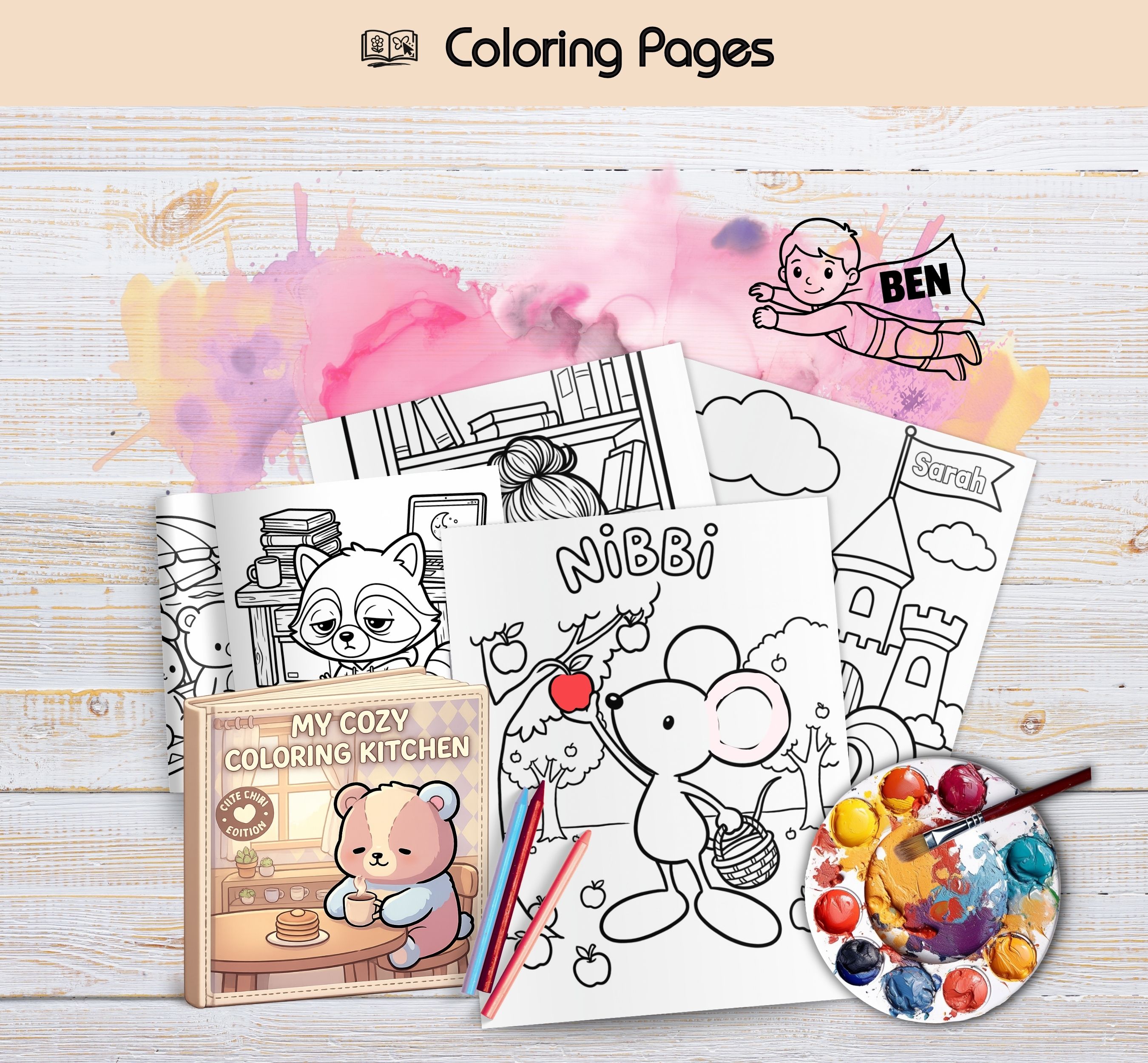 Coloring Pages Paketi | Hazır Sayfalar, Promptlar ve Satış Sistemi