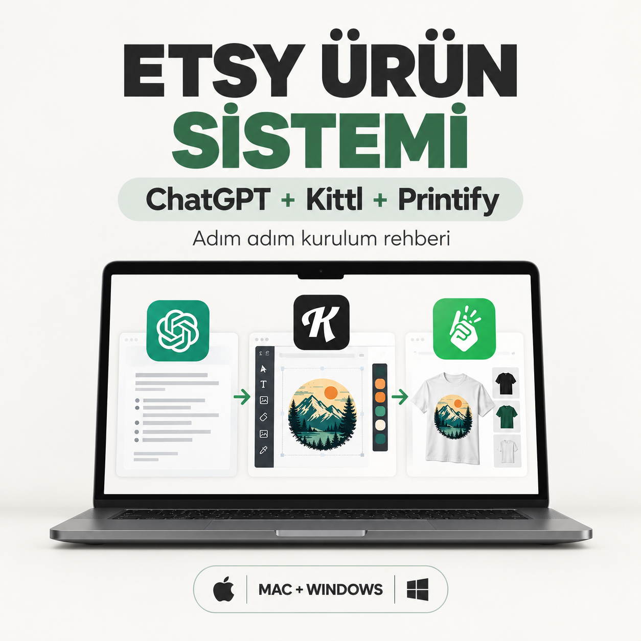 ChatGPT, Kittl ve Printify ile Etsy Ürün Sistemi